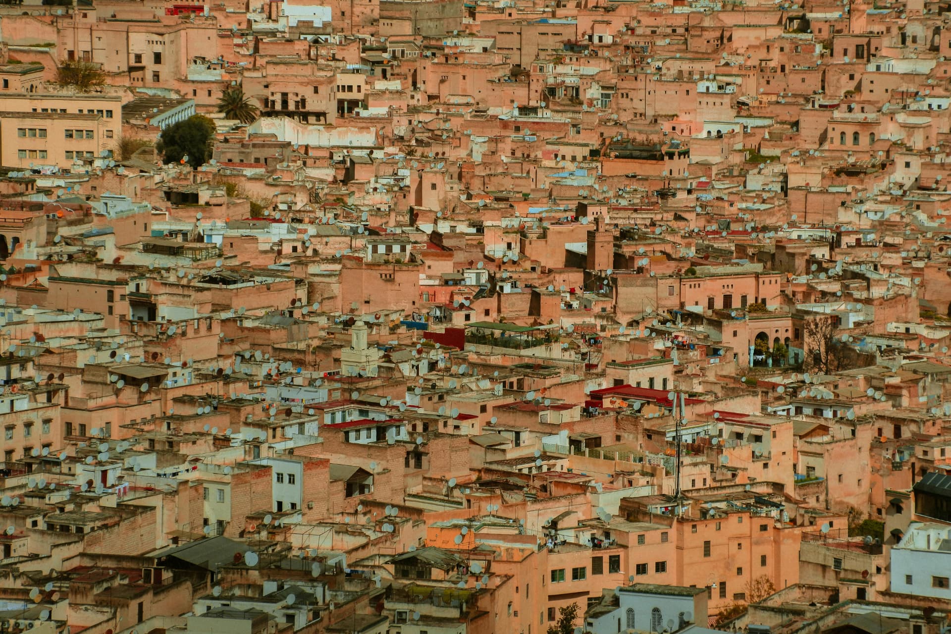 An emerging-market city at dusk